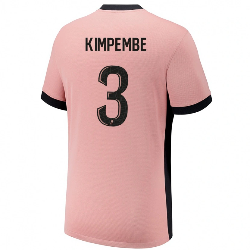 Danxen Niño Camiseta Presnel Kimpembe #3 Rosa Óxido Equipación Tercera 2024/25 La Camisa