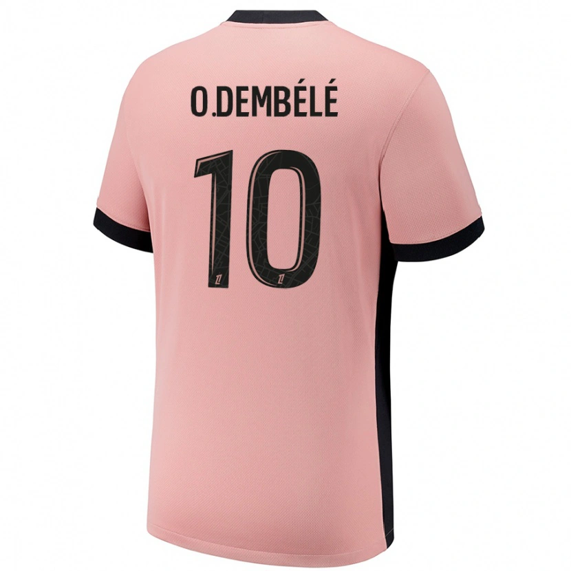 Danxen Niño Camiseta Ousmane Dembélé #10 Rosa Óxido Equipación Tercera 2024/25 La Camisa