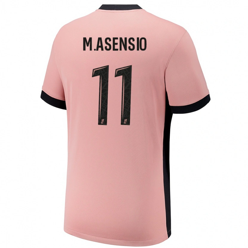 Danxen Niño Camiseta Marco Asensio #11 Rosa Óxido Equipación Tercera 2024/25 La Camisa