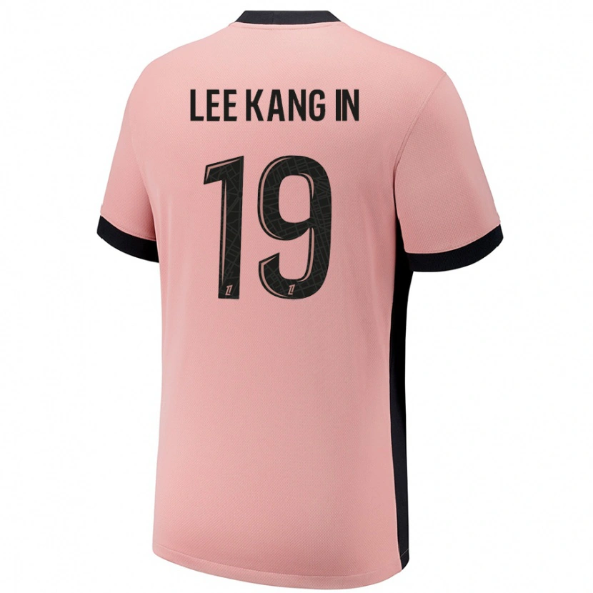 Danxen Niño Camiseta Kang-In Lee #19 Rosa Óxido Equipación Tercera 2024/25 La Camisa