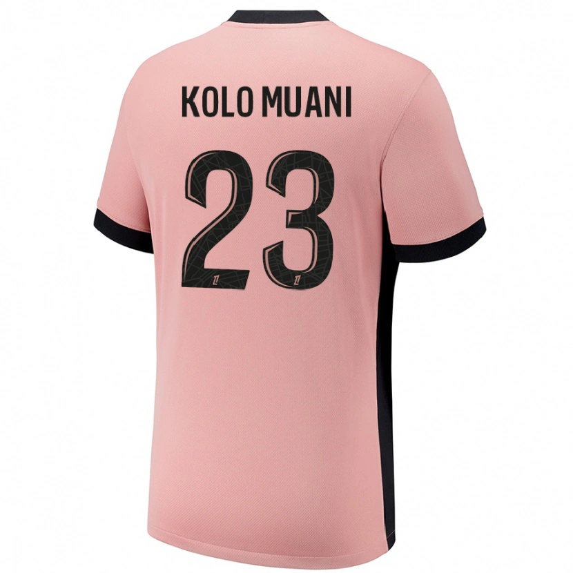 Danxen Niño Camiseta Randal Kolo Muani #23 Rosa Óxido Equipación Tercera 2024/25 La Camisa