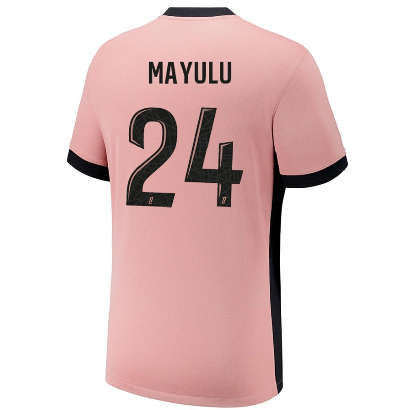 Danxen Niño Camiseta Senny Mayulu #24 Rosa Óxido Equipación Tercera 2024/25 La Camisa