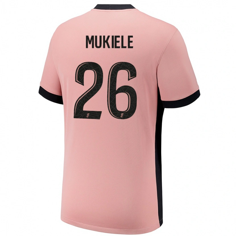 Danxen Niño Camiseta Nordi Mukiele #26 Rosa Óxido Equipación Tercera 2024/25 La Camisa