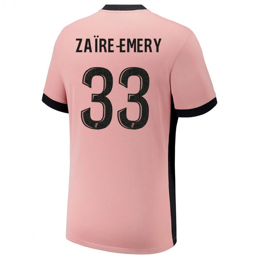 Danxen Niño Camiseta Warren Zaïre-Emery #33 Rosa Óxido Equipación Tercera 2024/25 La Camisa