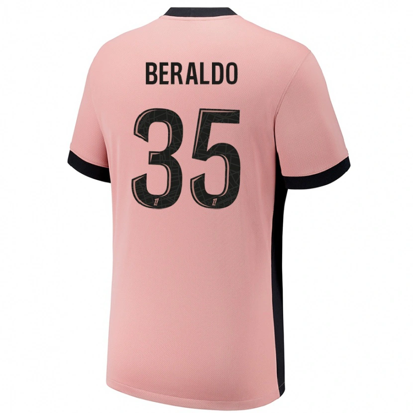 Danxen Niño Camiseta Lucas Beraldo #35 Rosa Óxido Equipación Tercera 2024/25 La Camisa