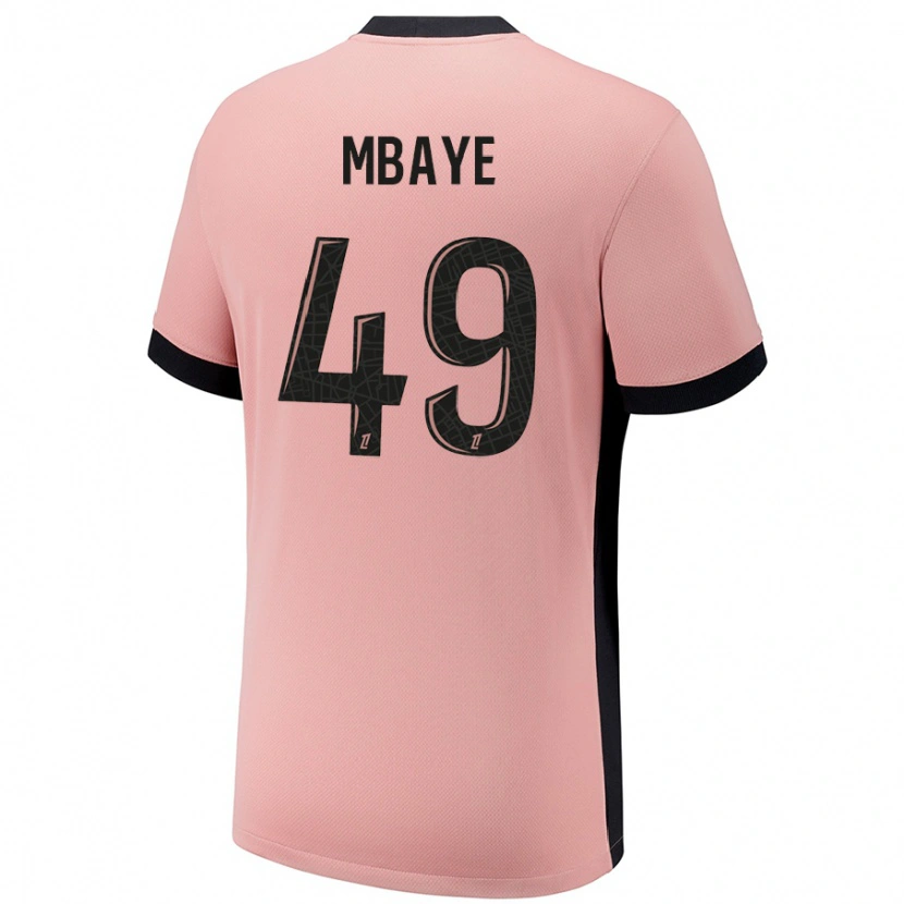 Danxen Niño Camiseta Ibrahim Mbaye #49 Rosa Óxido Equipación Tercera 2024/25 La Camisa