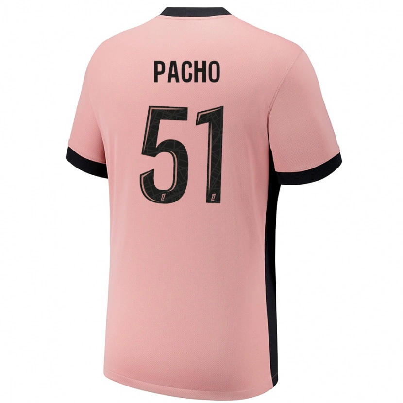 Danxen Niño Camiseta Willian Pacho #51 Rosa Óxido Equipación Tercera 2024/25 La Camisa