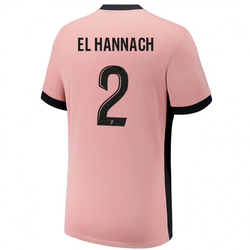 Danxen Niño Camiseta Naoufel El Hannach #2 Rosa Óxido Equipación Tercera 2024/25 La Camisa