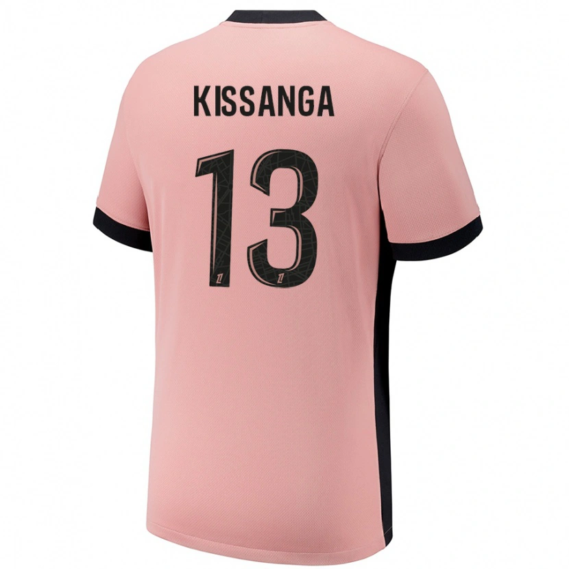 Danxen Niño Camiseta Hugo Kissanga #13 Rosa Óxido Equipación Tercera 2024/25 La Camisa