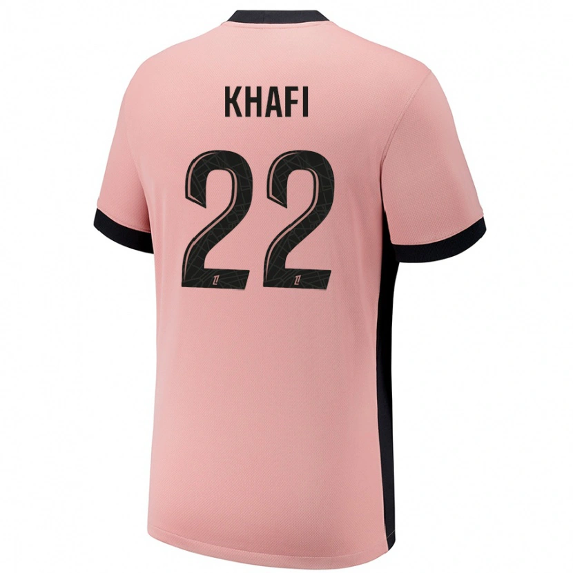 Danxen Niño Camiseta Yanis Khafi #22 Rosa Óxido Equipación Tercera 2024/25 La Camisa