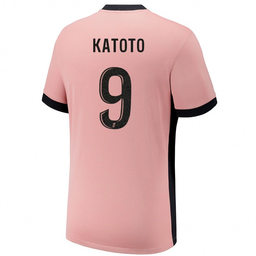 Danxen Niño Camiseta Marie-Antoinette Katoto #9 Rosa Óxido Equipación Tercera 2024/25 La Camisa