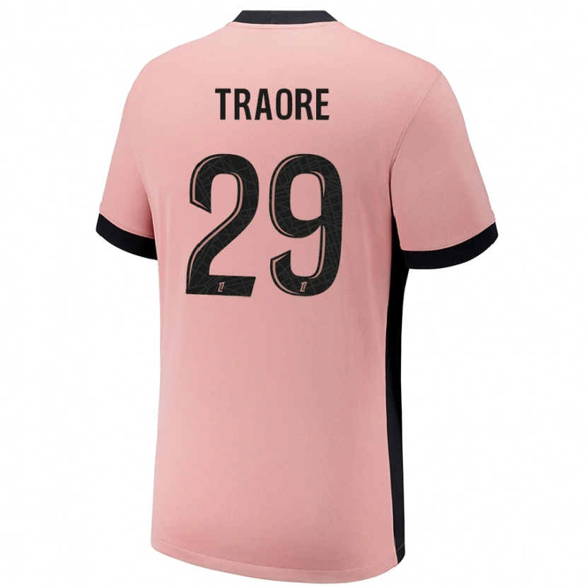 Danxen Niño Camiseta Manssita Traoré #29 Rosa Óxido Equipación Tercera 2024/25 La Camisa