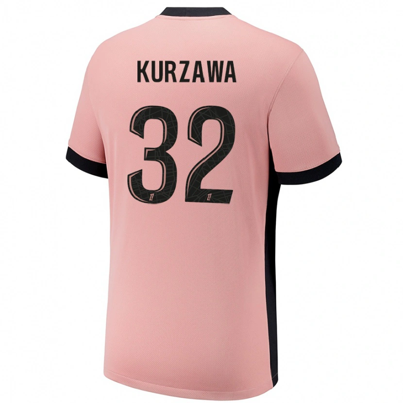 Danxen Niño Camiseta Layvin Kurzawa #32 Rosa Óxido Equipación Tercera 2024/25 La Camisa