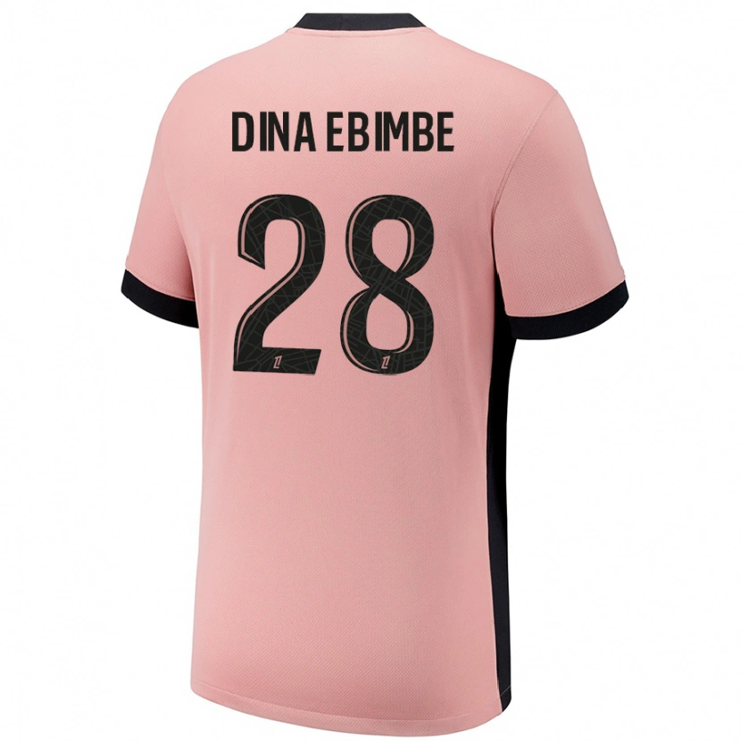 Danxen Niño Camiseta Eric Junior Dina Ebimbe #28 Rosa Óxido Equipación Tercera 2024/25 La Camisa