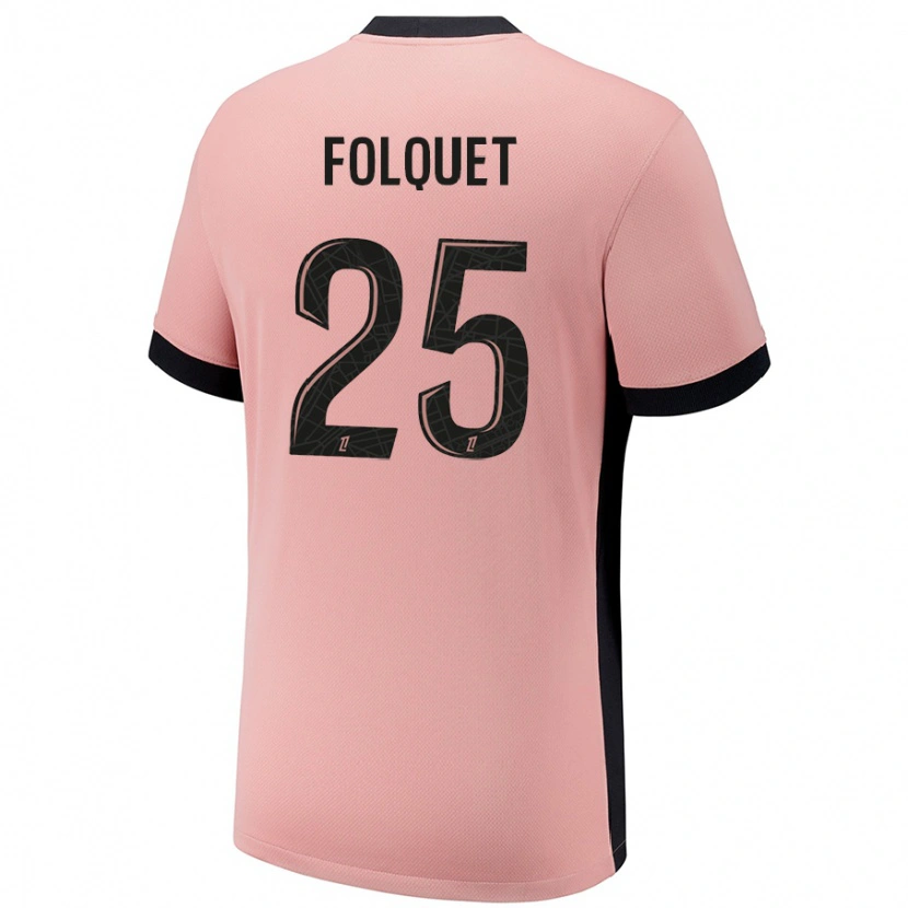 Danxen Niño Camiseta Magnaba Folquet #25 Rosa Óxido Equipación Tercera 2024/25 La Camisa