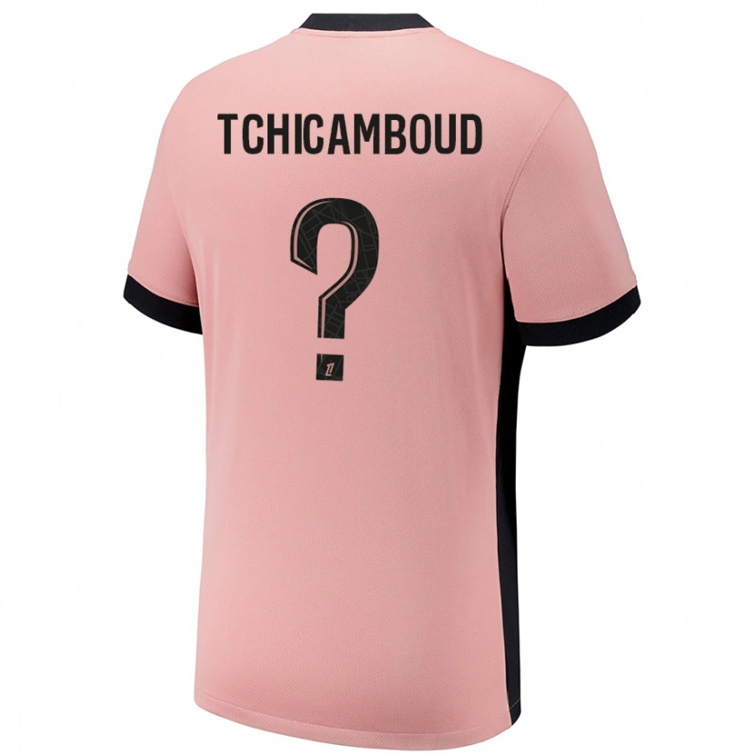 Danxen Niño Camiseta Queyrell Tchicamboud #0 Rosa Óxido Equipación Tercera 2024/25 La Camisa