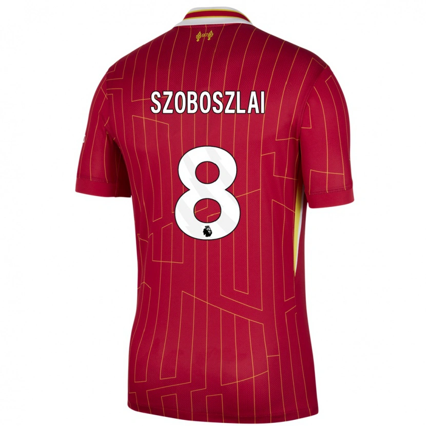 Danxen Hombre Camiseta Dominik Szoboszlai #8 Rojo Amarillo Blanco 1ª Equipación 2024/25 La Camisa