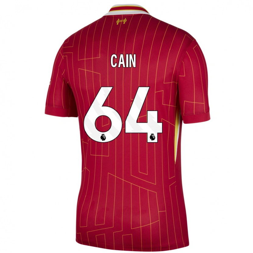 Danxen Hombre Camiseta Jake Cain #64 Rojo Amarillo Blanco 1ª Equipación 2024/25 La Camisa