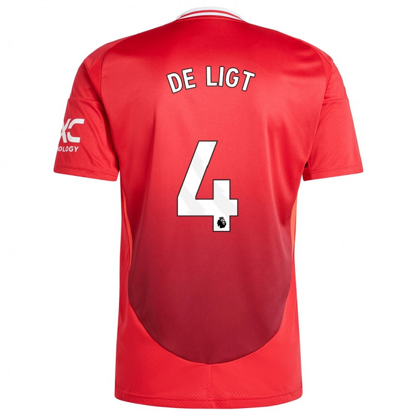 Danxen Hombre Camiseta Matthijs De Ligt #4 Rojo Brillante 1ª Equipación 2024/25 La Camisa