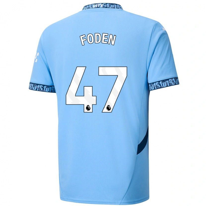 Danxen Hombre Camiseta Phil Foden #47 Azul Marino 1ª Equipación 2024/25 La Camisa