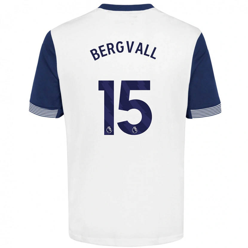 Danxen Hombre Camiseta Lucas Bergvall #15 Blanco Azul 1ª Equipación 2024/25 La Camisa