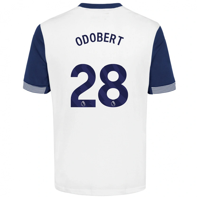 Danxen Hombre Camiseta Wilson Odobert #28 Blanco Azul 1ª Equipación 2024/25 La Camisa