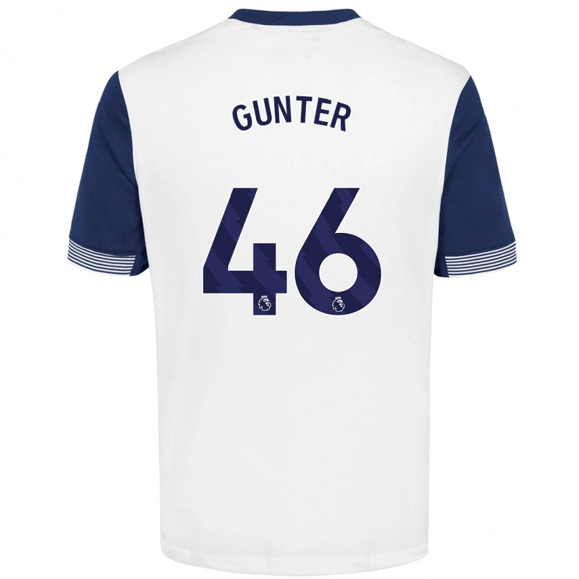 Danxen Hombre Camiseta Luca Gunter #46 Blanco Azul 1ª Equipación 2024/25 La Camisa