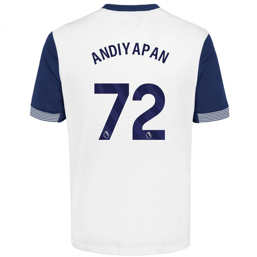 Danxen Hombre Camiseta William Andiyapan #72 Blanco Azul 1ª Equipación 2024/25 La Camisa