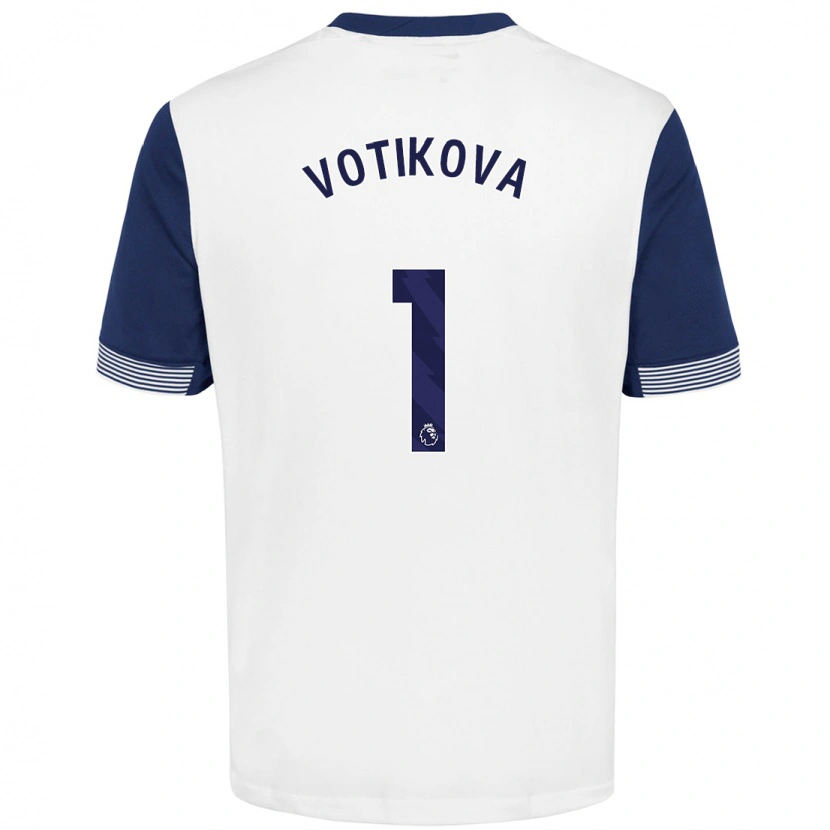 Danxen Hombre Camiseta Barbora Votíková #1 Blanco Azul 1ª Equipación 2024/25 La Camisa