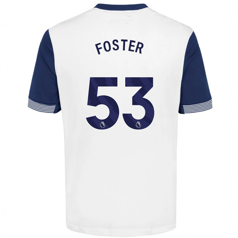 Danxen Hombre Camiseta Brooklyn Lyons-Foster #53 Blanco Azul 1ª Equipación 2024/25 La Camisa