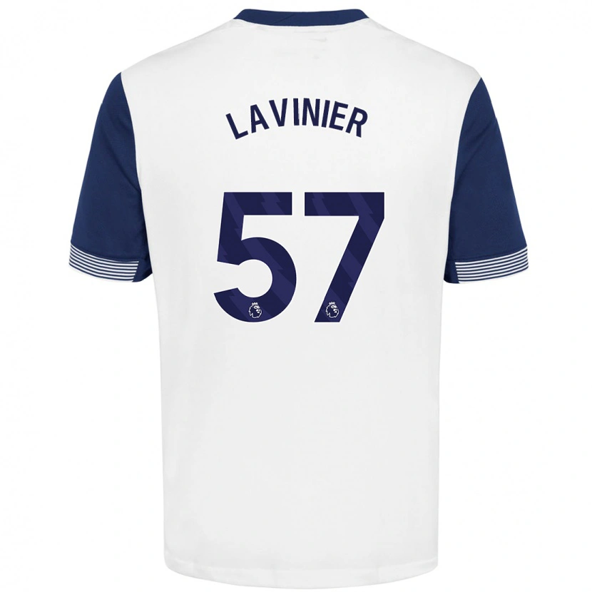 Danxen Hombre Camiseta Marcel Lavinier #57 Blanco Azul 1ª Equipación 2024/25 La Camisa