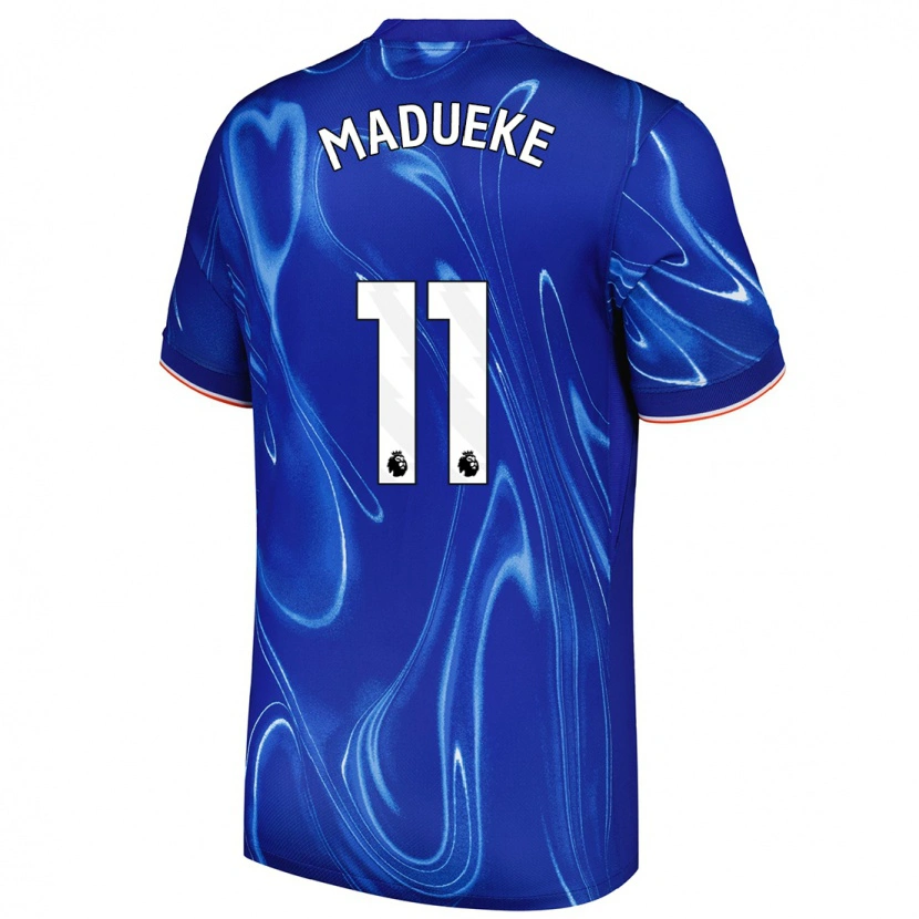 Danxen Hombre Camiseta Noni Madueke #11 Azul Blanco 1ª Equipación 2024/25 La Camisa