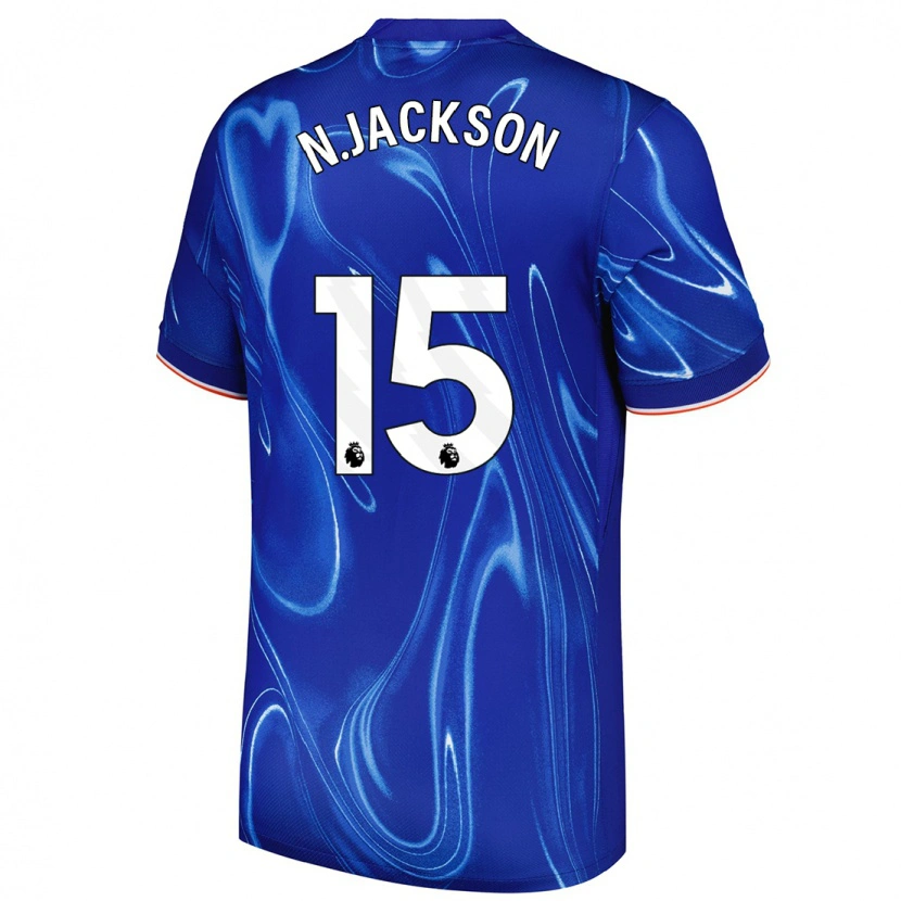 Danxen Hombre Camiseta Nicolas Jackson #15 Azul Blanco 1ª Equipación 2024/25 La Camisa