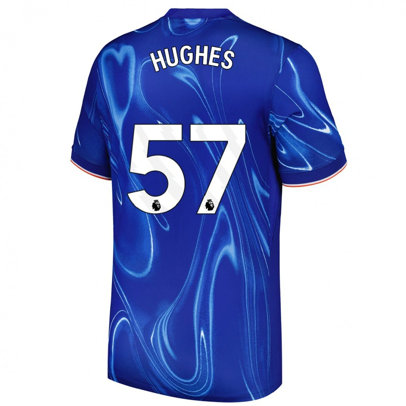 Danxen Hombre Camiseta Brodi Hughes #57 Azul Blanco 1ª Equipación 2024/25 La Camisa