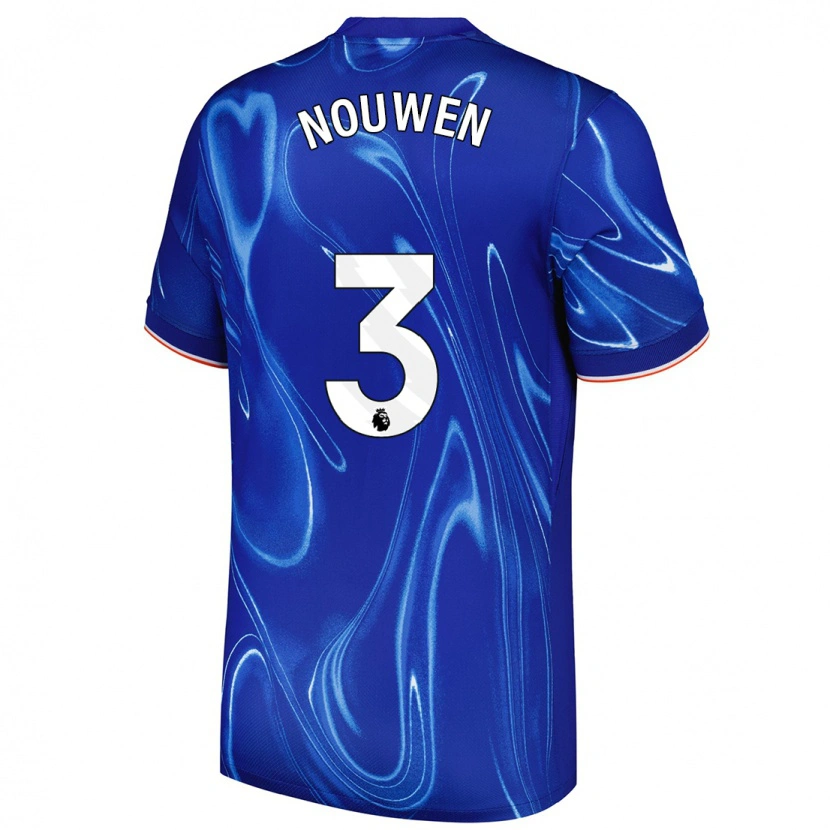 Danxen Hombre Camiseta Aniek Nouwen #3 Azul Blanco 1ª Equipación 2024/25 La Camisa