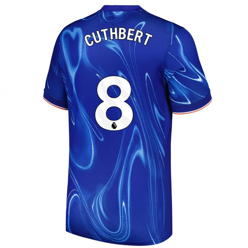 Danxen Hombre Camiseta Erin Cuthbert #8 Azul Blanco 1ª Equipación 2024/25 La Camisa