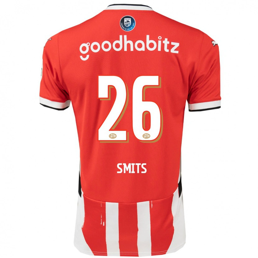 Danxen Hombre Camiseta Eef Smits #26 Rojo Blanco 1ª Equipación 2024/25 La Camisa