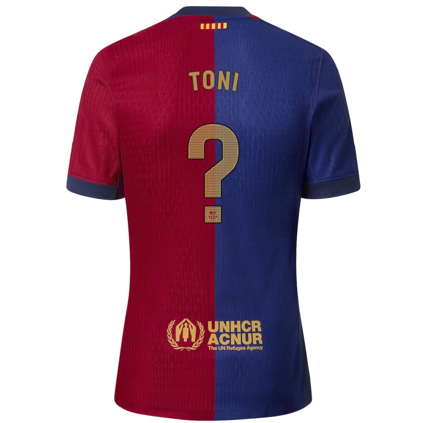 Danxen Hombre Camiseta Toni Fernández #0 Azul Rojo 1ª Equipación 2024/25 La Camisa