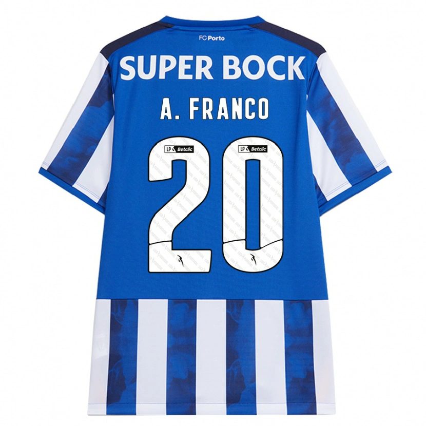 Danxen Hombre Camiseta André Franco #20 Azul Blanco 1ª Equipación 2024/25 La Camisa