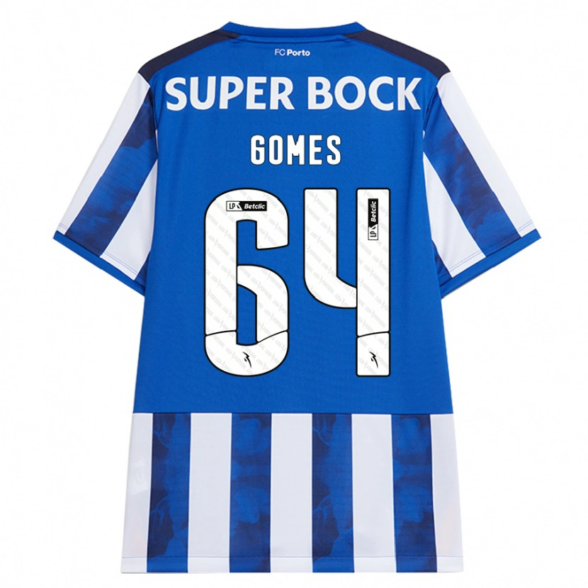 Danxen Hombre Camiseta Luís Gomes #64 Azul Blanco 1ª Equipación 2024/25 La Camisa