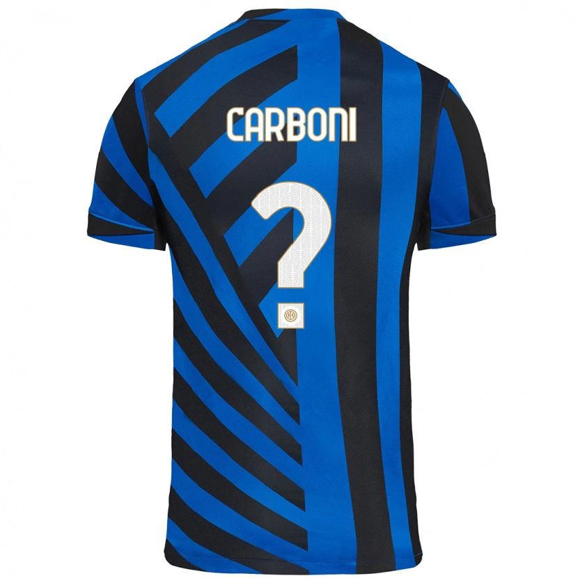 Danxen Hombre Camiseta Franco Carboni #0 Azul Negro 1ª Equipación 2024/25 La Camisa