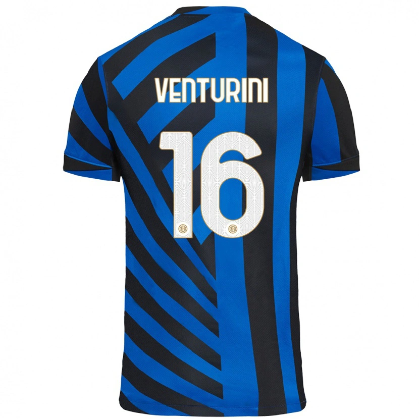 Danxen Hombre Camiseta Matteo Venturini #16 Azul Negro 1ª Equipación 2024/25 La Camisa