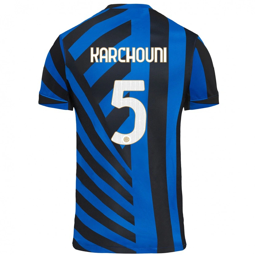 Danxen Hombre Camiseta Ghoutia Karchouni #5 Azul Negro 1ª Equipación 2024/25 La Camisa