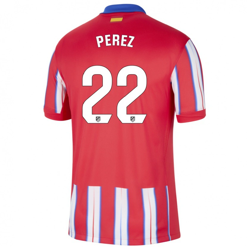 Danxen Hombre Camiseta Pablo Pérez #22 Rojo Blanco Azul 1ª Equipación 2024/25 La Camisa