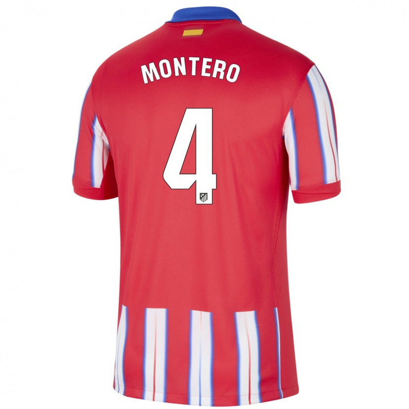 Danxen Hombre Camiseta Francisco Montero #4 Rojo Blanco Azul 1ª Equipación 2024/25 La Camisa