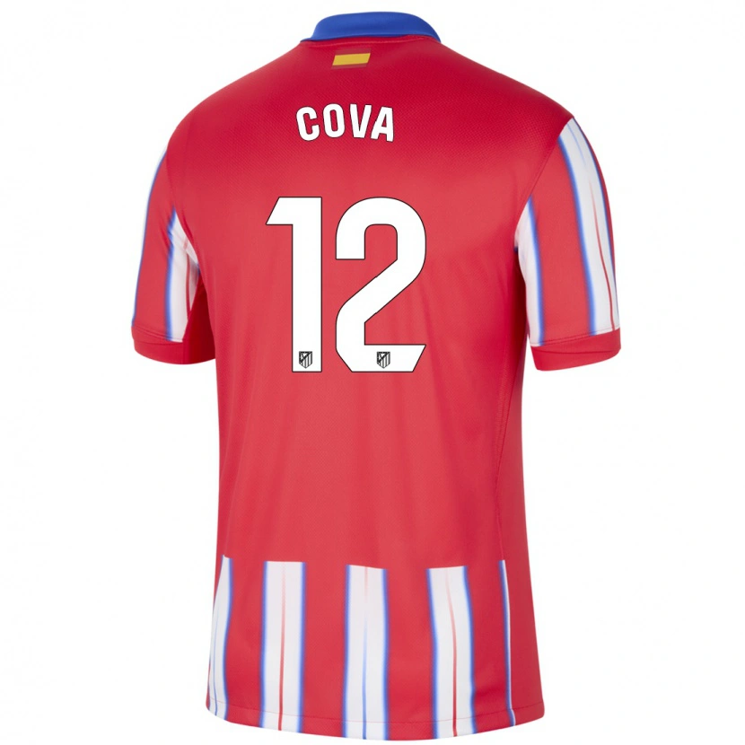 Danxen Hombre Camiseta Adrian Cova #12 Rojo Blanco Azul 1ª Equipación 2024/25 La Camisa