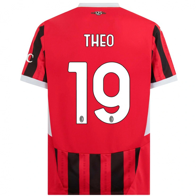 Danxen Hombre Camiseta Theo Hernández #19 Rojo Negro 1ª Equipación 2024/25 La Camisa