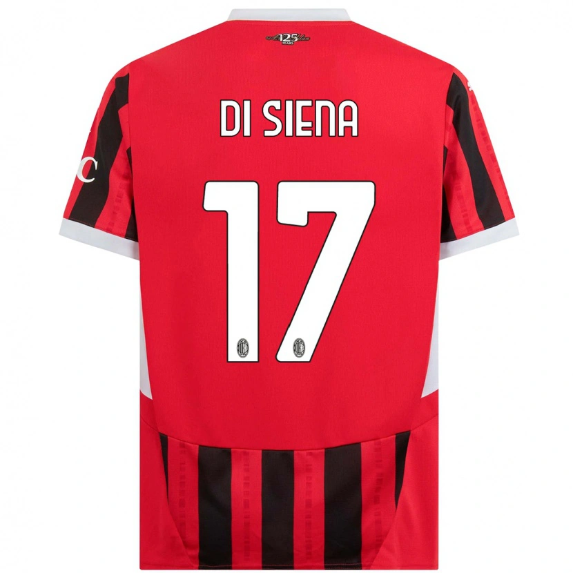 Danxen Hombre Camiseta Andrea Di Siena #17 Rojo Negro 1ª Equipación 2024/25 La Camisa