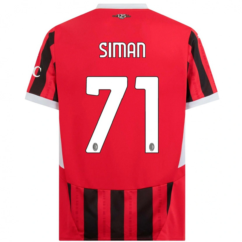 Danxen Hombre Camiseta Alexandru Șiman #71 Rojo Negro 1ª Equipación 2024/25 La Camisa