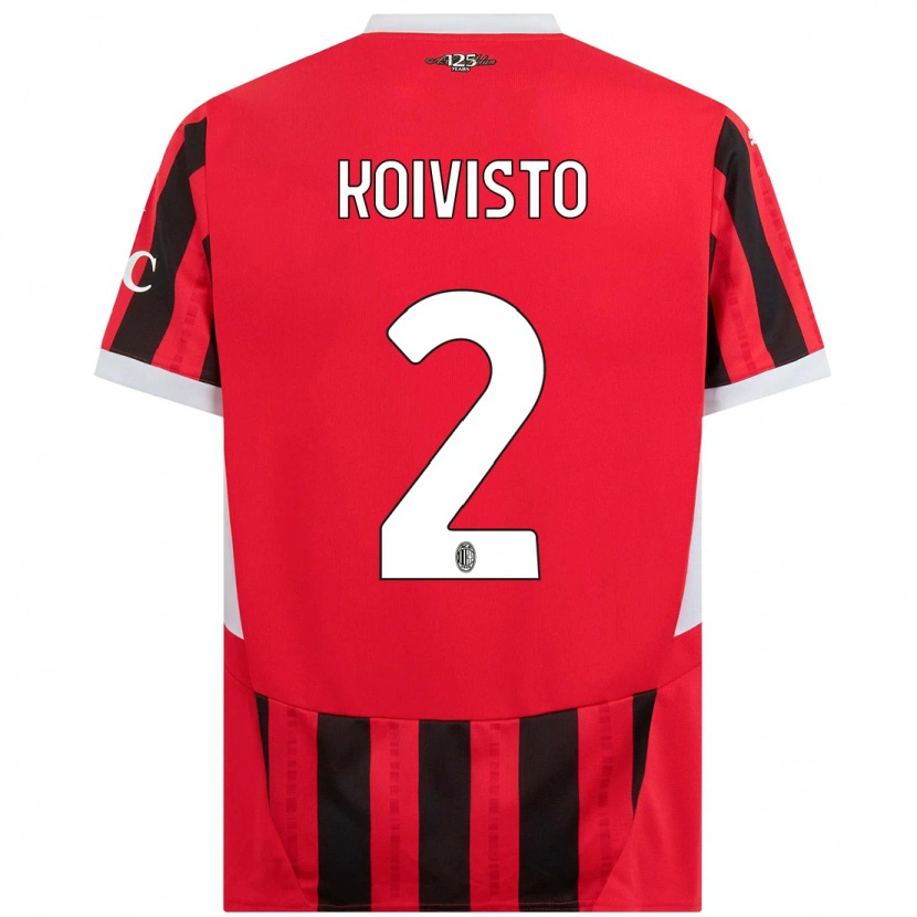 Danxen Hombre Camiseta Emma Koivisto #2 Rojo Negro 1ª Equipación 2024/25 La Camisa